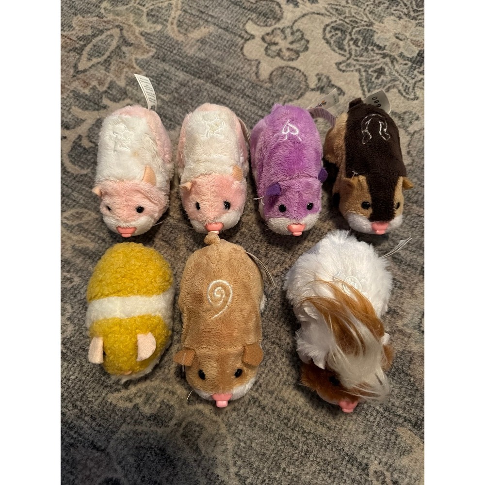 Zhu Zhu Pets Lot of 7 Hamster Plush Toys Y2K Vintage